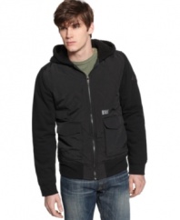 Top off your look all season long with this hooded jacket from Hurley.