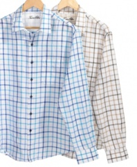 It's all in the fine print. This checked shirt from Tasso Elba has your work look graphed out.