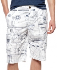 Hit your summer stride with these light weight shorts from American Rag with a nautical graphic print.