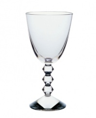 Baccarat redefines bold with the statuesque Vega wine glass. Premium crystal balancing a clear bowl and chunky, beaded stem exudes chic luxury in any setting.