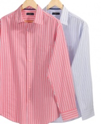 Show your stripes. These shirts from Club Room are all about bringing you some slimming workweek style.