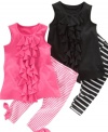 Ruffles on this dress and legging set from A.B.S. will have her feeling frilly, fancy and fabulous.