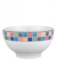 Spice up your tabletop with the Twist Alea rice bowl. The bright enamel colorblock design is a perfect contrast to the fine white china. Features a vivid band of color along the rim.