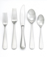 Yamazaki lends a hand with a flatware set that includes service for eight and coordinating serveware. Smooth, teardrop-shaped handles are entirely timeless, made to complement any dinnerware and decor.