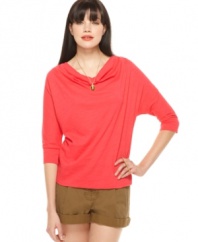 A slouchy fit and a bright color perfect for adding pop to any outfit: RACHEL Rachel Roy's top is a new basic!