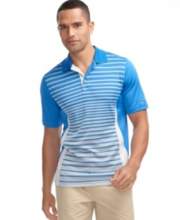 Look great, feel great, play great. This stylish performance polo from Greg Norman Tasso Elba's got you covered.