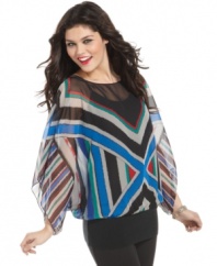 Represent chic style and wear it like a flag with this super vivid chiffon top from Rampage!