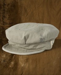 This weathered military cap is crafted from durable cotton twill with a subtle herringbone pattern for a city-slicker spin.