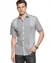 Piece together a brand-new look for your weekend. This shirt from Alfani RED is a wardrobe wake-up call.