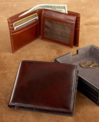 Help make sure that a special guy in your life has the right accessories to match his sense of style with this premium Italian leather wallet.