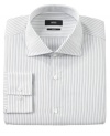 Crafted with a cool, clean stripe, this Hugo Boss shirt easily sets itself apart.