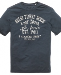 Wear your west coast style with this Alameda Stree graphic t-shirt from Guess.