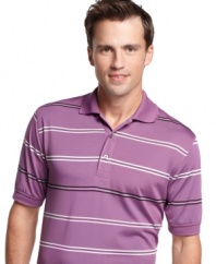 With this moisture wicking polo from Izod to keep you cool and dry, the only thing you'll have to worry about on the course will be your game.