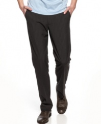Pinstripes add some polish to your business attire with these pants from Kenneth Cole Reaction.