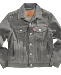 Amp up a classic look with this silvery gray denim jacket from Levi's.
