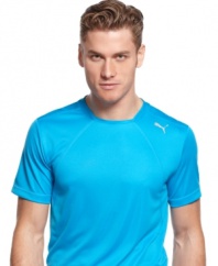 Go ahead, work out a little bit harder in this breathable T shirt from Puma.