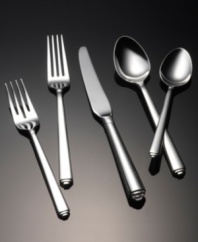 Streamlined handles form straight lines but no edges for maximum comfort and contemporary appeal. Like ancient Grecian columns, Portico flatware has an inherent strength and timeless grandeur, with a banded neck and boxy tip. From Yamazaki's collection of place settings.
