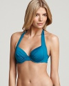 Full coverage halter swim top with underwire support from Tommy Bahama.