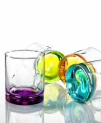Assorted hues and finger-friendly grooves make this set of Impressions Colors double old-fashioned drinking glasses look and feel fantastic. Ideal for every day and entertaining in dishwasher-safe glass from Libbey.