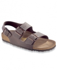 Lightweight and super comfortable, these Birkenstock strap men's sandals are ready to slide right into your warm weather wardrobe.