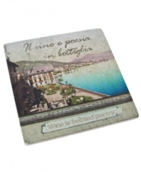 Designed to inspire, this Thirstystone trivet will protect sensitive surfaces and have you dreaming of the Italian Riviera with a full-color image set in natural travertine. With cork backing.
