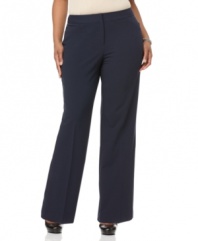 Alfani's straight leg plus size pants are wear-to-work basics-- pair them with the latest blouses and shirts!