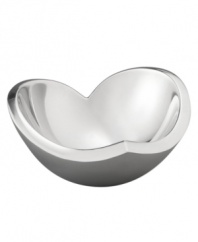 Love takes many shapes, just like this uncommonly beautiful bowl from Nambe. Sensuously shaped in Nambe's signature alloy, this silvery piece offers a constant reminder of your devotion to that special someone. Equally comfortable in use at a kitchen table or on display, the versatile bowl is truly a statement of your innermost affection. Designed by world-renowned sculptor Sean O'Hara.