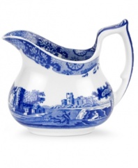 A charming rendering of the Italian countryside. Part of Spode's Blue Italian collection, vivid hues on creamy earthenware radiate old-world charm.