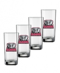 Kick off every game and show spirit in the off-season with highball glasses cheering on your favorite college football team. A must-have set for die-hard fans! From Kraftware's collection of drinking glasses.