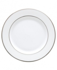 Modern yet timeless, this fine china dinnerware is sure to satisfy the style-hungry host. Simply dressed in cream and white stripes and finished with a polished platinum trim, Opal Innocence Stripe creates an ultra-chic setting to enjoy celebratory meals. Qualifies for Rebate