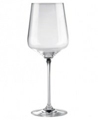 With a sleek, elegant shape that's stylish and shatterproof, this Cabernet wine glass brings smart design and versatility to every occasion. Strong, lightweight magnesium fused with brilliant crystal yields ultra-durable stemware that never clouds or dulls. From Wine Enthusiast.