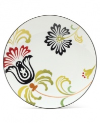 A festive splash of color for your tabletop, this lively pattern from Noritake features a stencil inspired design with a nod to the retro-chic aesthetic. (Clearance)