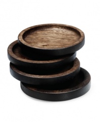 Rustic, redefined. These handsome drink coasters are more than functional, they're a beautiful addition to any surface in richly grained acacia wood. From Noritake's Kona Wood collection.