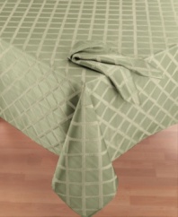 Lenox's Laurel Leaf table linens bring honor to any home. Featuring a leaf pattern against a striped damask background.