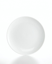 Clean slate. The Whiteware Coupe salad plate from The Cellar combines a fresh white glaze and smooth coupe shape in durable, lightweight porcelain for unparalleled versatility.
