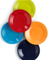 An American classic with definitive Deco flair. Originally released in 1936, reissued today in a range of bold colors. Lead-free china; easy to use, fun to mix, match and collect. Each piece is oven, microwave and dishwasher safe. Made in USA.