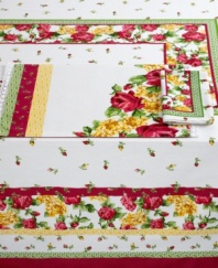 Full of life, these Rose Bud Kiss placemats mix dainty buds with luscious blossoms in a machine washable blend to outfit your table with ease. From Homewear.