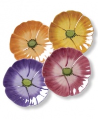 With happy flower shapes and shades, Carole Shiber's Pansy salad plates will have you craving spring. Dishwasher-safe earthenware means you can freshen up the casual table or entertain guests with ease.