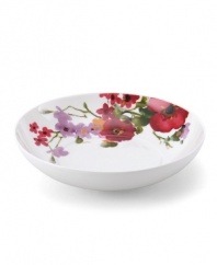 Fresh and romantic, Mikasa's pretty Garden Palette Bouquet soup bowl boasts watercolor florals grounded in sleek white porcelain for every day.