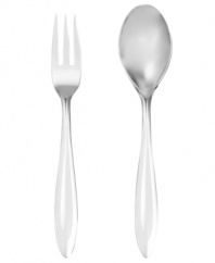 Shining in best-quality stainless steel, the Fontour hostess set includes a serving fork and spoon with clean lines and a modern sensibility to complement a variety of dining styles.