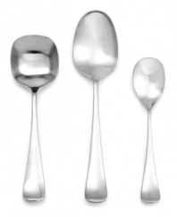 Scoop up the Yamazaki Hafnia hostess set for versatile serving spoons in casual stainless steel. A minimalist design complements any flatware pattern, modern or classic.