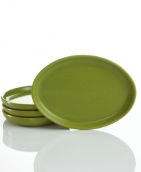 A real workhorse in the kitchen, these green side plates are ideal for prep, and later, enjoying grilled veggies, dips and more. Denby's hardy stoneware stands up to oven and dishwasher use and, with an olive-green glaze, looks great on casual tables.