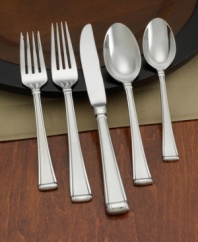 Premier tableware designer Gorham presents superior quality stainless steel flatware in an array of distinctive patterns, to suit your every mood and occasion. The formal Column Frosted place settings combine contemporary simplicity with striking neoclassical detailing, as well as contrasting matte and polished finishes.