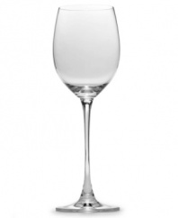 Inspired by the vineyards of Tuscany, the classic shape of this fine glassware collection captures the pleasures of Italy's famous wine country. The simple, understated base of these glasses is designed to accentuate the richly colored, aromatic  wine filling the glass. Beautifully crafted, this goblet set brings out the color and texture of your wine. Qualifies for Rebate