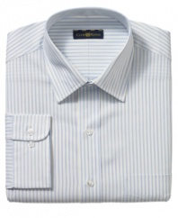 Introduce a pattern into your workday. This Club Room shirt does it in a subtle, sophisticated stripe.