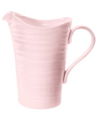 Celebrated chef and writer Sophie Conran introduces ultra-durable dinnerware designed for every step of the meal. A ribbed texture gives this large Portmeirion pitcher the charm of traditional hand-thrown pottery.