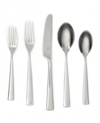 Delivering cool modern style to tables of eight, the Tyne Mirror flatware set from Robert Welch features smooth, flared handles with a shiny mirror finish.