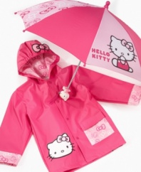 She'll never want the rain to go away when she can greet it with this sweet Hello Kitty raincoat!