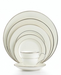 Modern yet timeless, this fine china dinnerware is sure to satisfy the style-hungry host. Simply dressed in cream and white stripes and finished with a polished platinum trim, Opal Innocence Stripe place settings create an ultra-chic setting to enjoy celebratory meals. Qualifies for Rebate