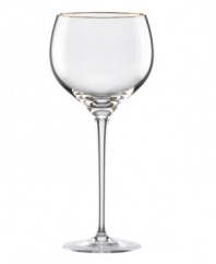 Radiating grace in fine crystal with a delicately banded edge, the Lenox Eternal Gold Signature wine glass adds a note of timeless refinement to any table setting. Qualifies for Rebate